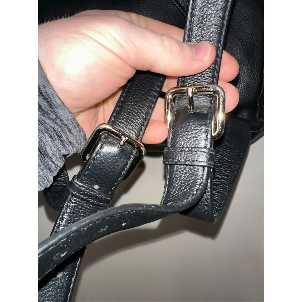 Kate Spade Mini Nicole Larchmont Avenue Black Pebbled Leather Backpack
